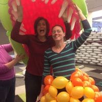 Kenwyn and Stephanie with the T-Rex Balloon