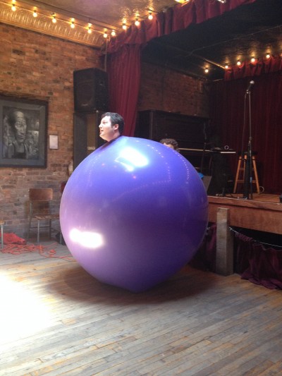 Todd in Big Balloon at Little Laffs