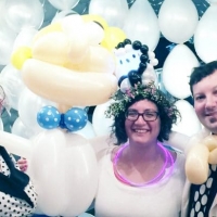 Ali, Tawney, Todd, and Balloon Guy at Rekindle in San Diego